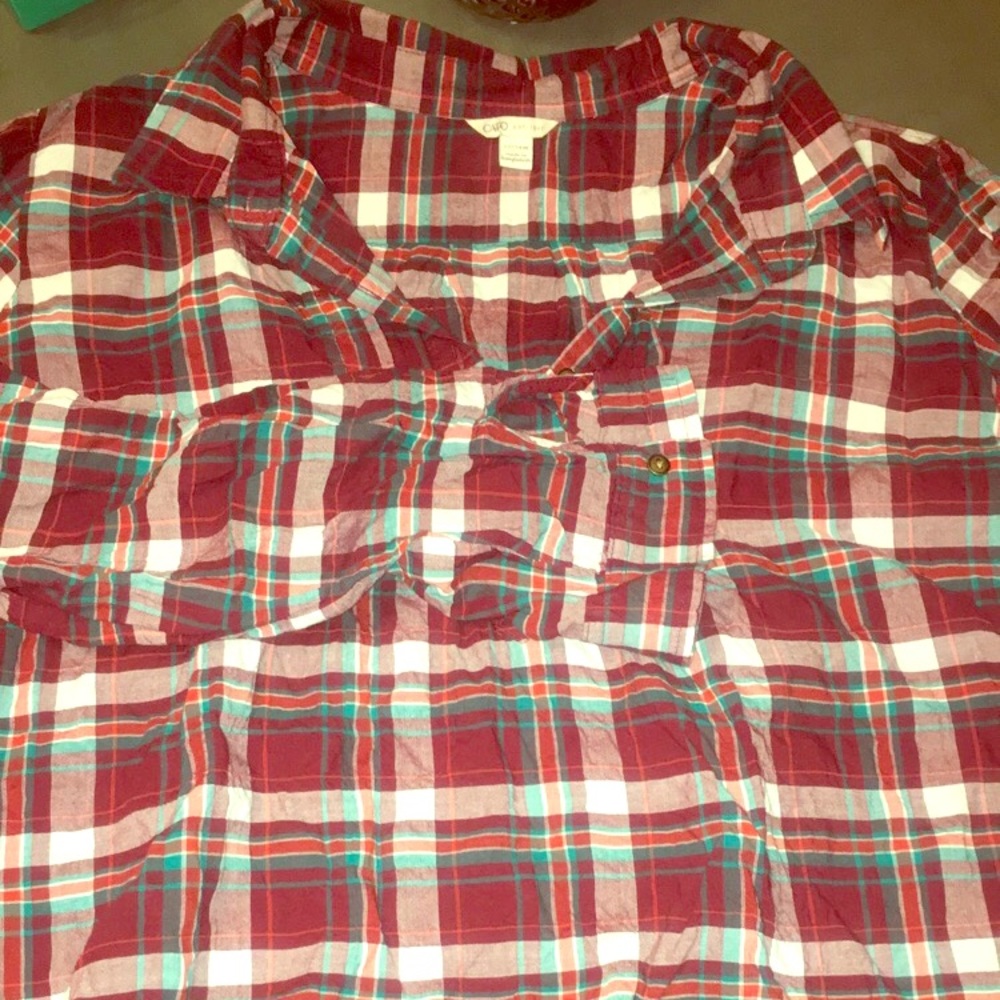 Plaid shirt only worn once!!